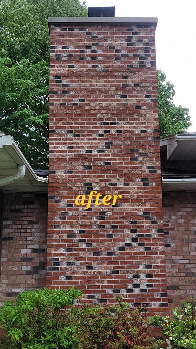 Chimney brick restoration project by Randolph Masonry in Erie, PA