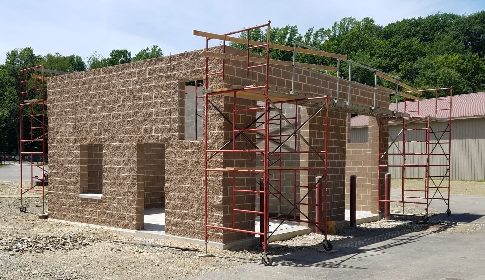 Commercial stone masonry project in Erie PA by Randolph Masonry